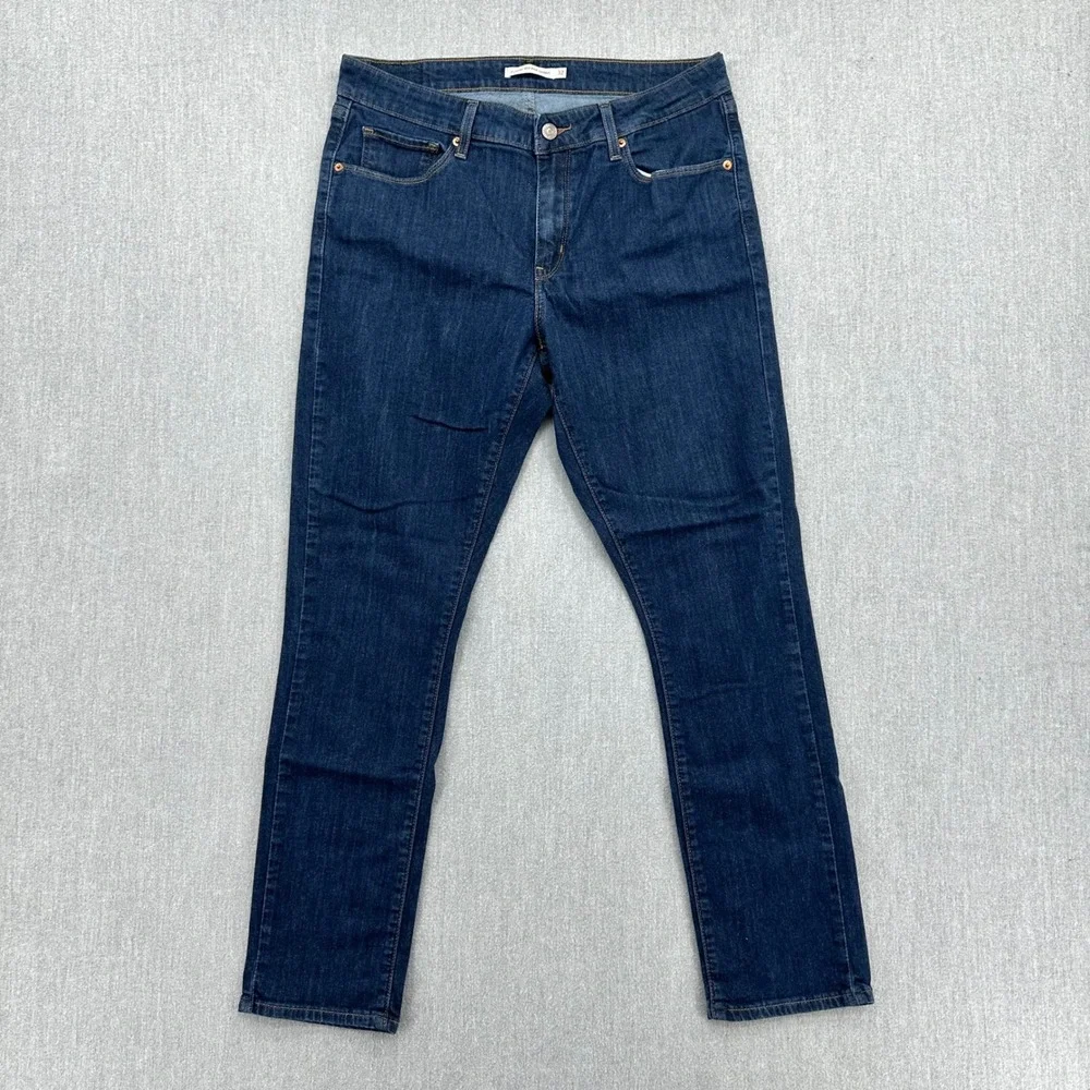 Levi's Jeans Women's 32 Dark Blue Classic Mid Rise Skinny Stretch Denim
